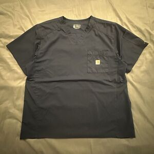 Carhartt Scrub Shirt Mens XL Modern Fit Pocket Workwear Medical Navy Blue